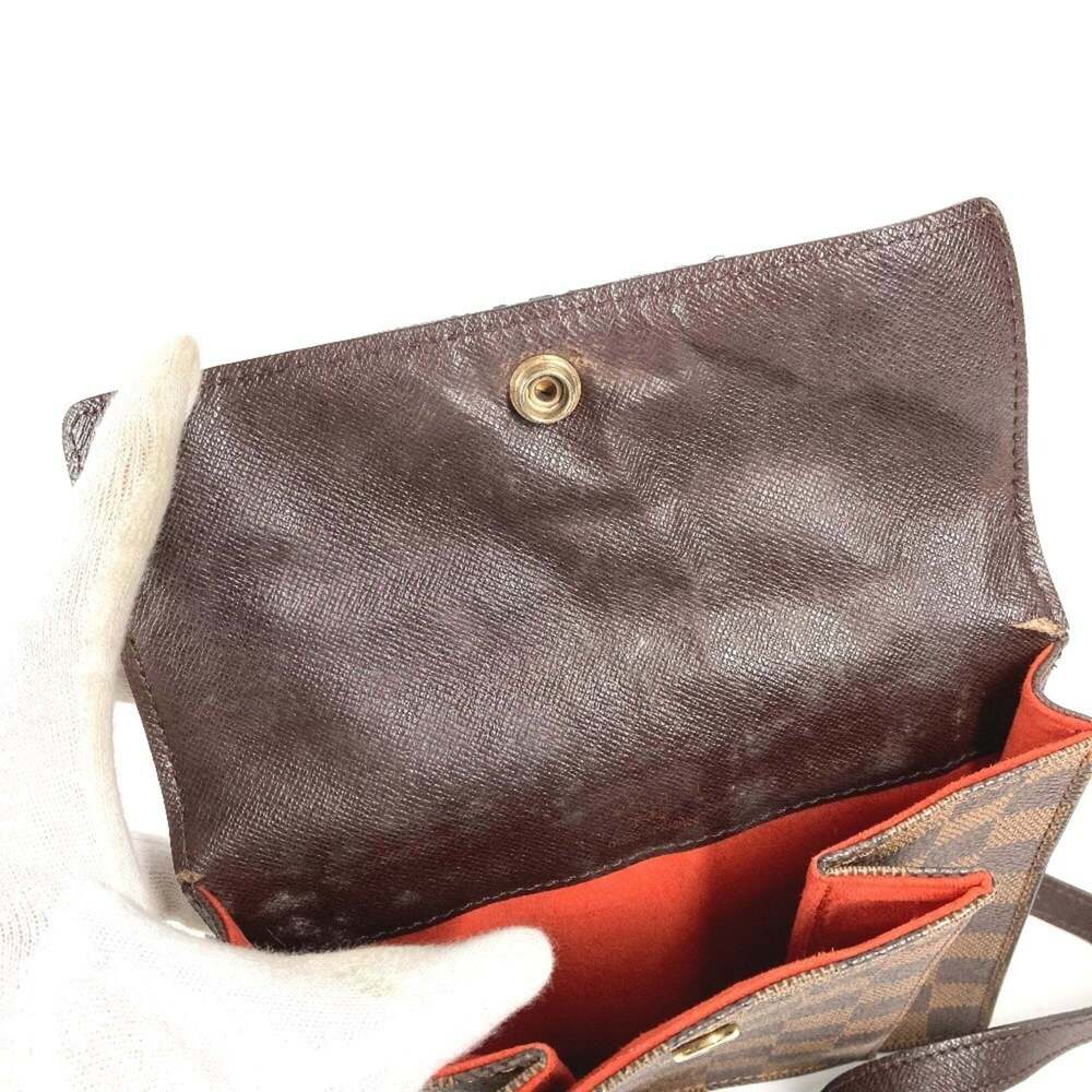 LOUIS VUITTON Authentic Brown Damier Canvas Pochette Shoulder Bag - Picture 13 of 16